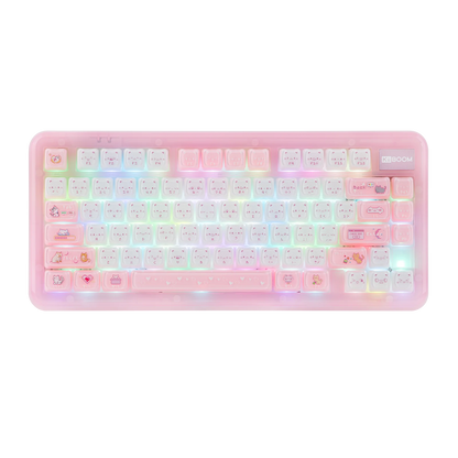 KiiBOOM Phantom81 Lite QMK/VIA 75% Hot-Swap Gasket Wired/BT/2.4GHz Wireless Mechanical Keyboard ABS Case+UV Tech RGB Backlights