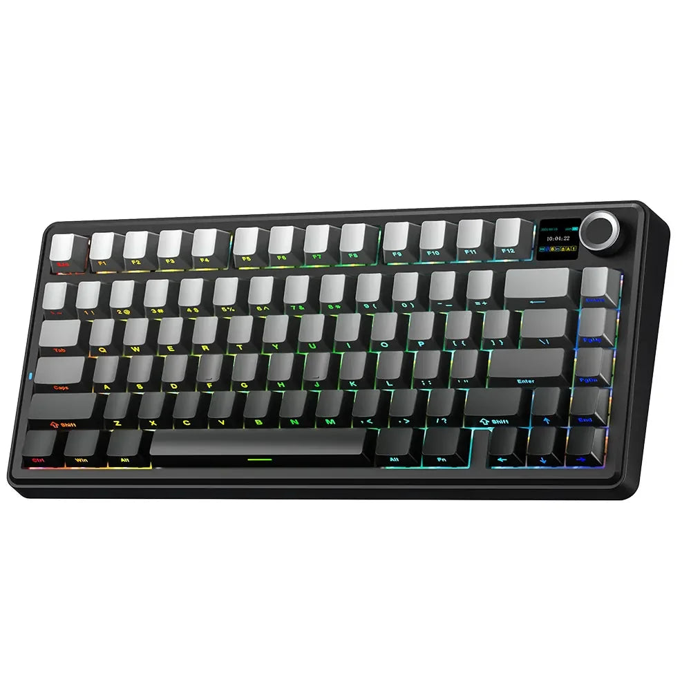 AULA F75 MAX Gaming Mechanical Keyboard 2.4G Wireless/BT/Wired Keyboard Hot-Swap RGB 75% 81 Keys Office Keyboard with TFT Screen
