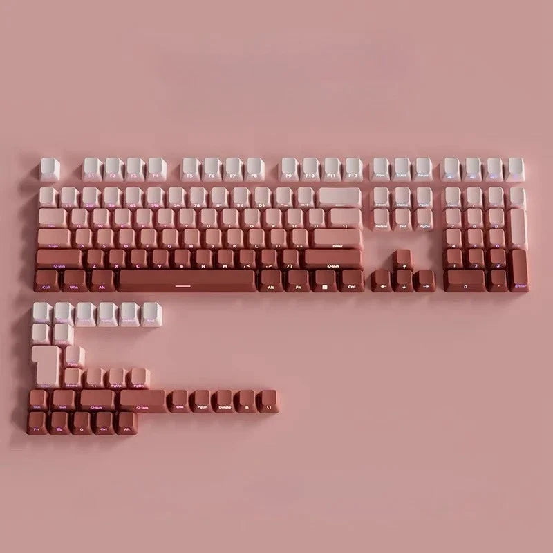 New 133 Key Gradient Gray PBT Double Shot Keycap Side Print Shine Through Backlit Keycaps For Cherry Gamer Mechanical Keyboard