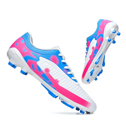 Chaussures de football AG FG pour hommes, tige en PU souple, structure de crampons renforcée, pour adultes, pour les matchs et entraînements de football en plein air sur pelouse.