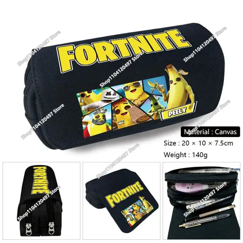 Аниме несесер за моливи Fortnites, кавай, с голям капацитет, водоустойчив ръчен несесер за косплей, офис канцеларски подарък играчка
