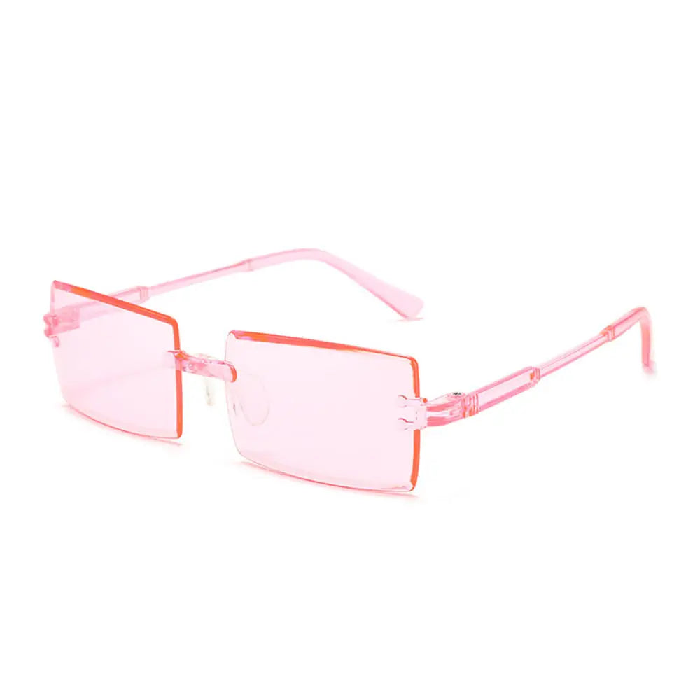 Vintage Sunglasses Rimless Cut Edge Sunglasses Fashion Designer Shades Luxury Brown Green Sunglasses UV400  for Men Women