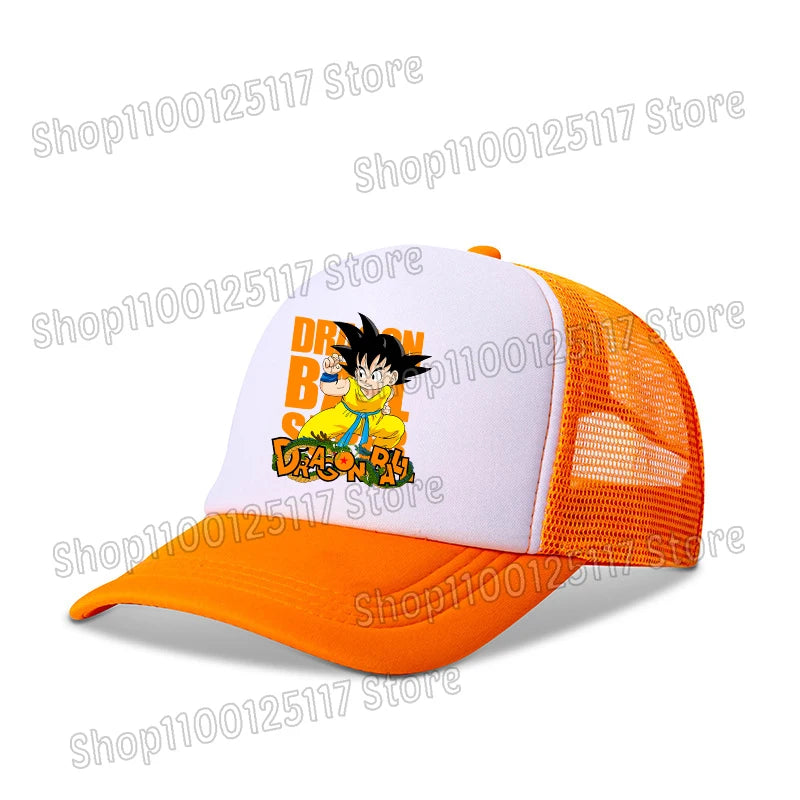 Dragons Ball Baseball Cap Anime Printed Caps Breathable Peaked Hat Cartoon Goku Summer Sports Snapback Mesh Sunhat Children Gift