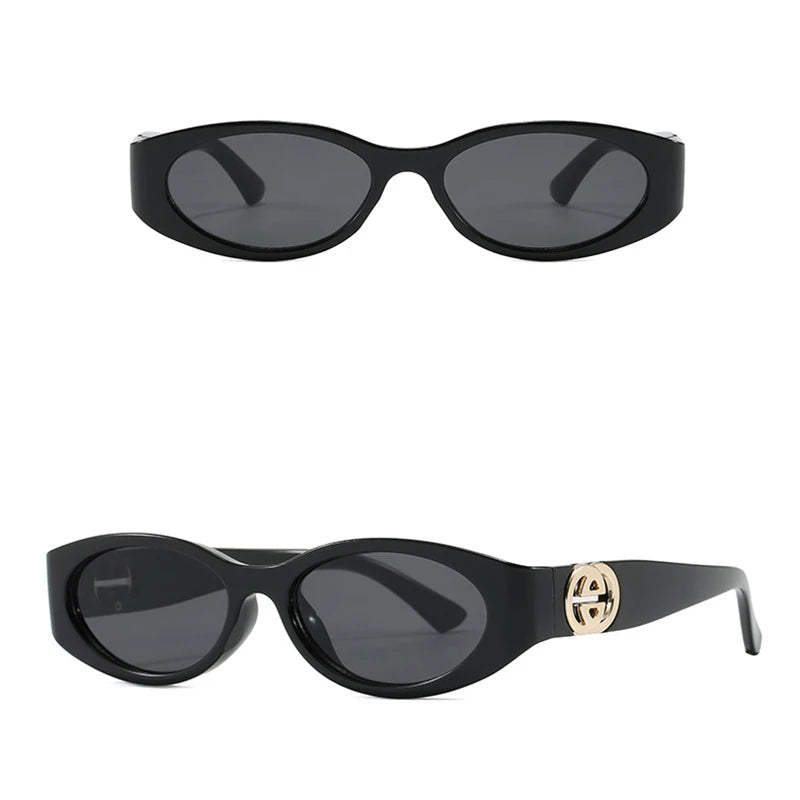 Stylish Small Oval Sunglasses For Women Trendy Design Decoration Fashion Sun Glasses Travelling Hiking Party Women's Shades