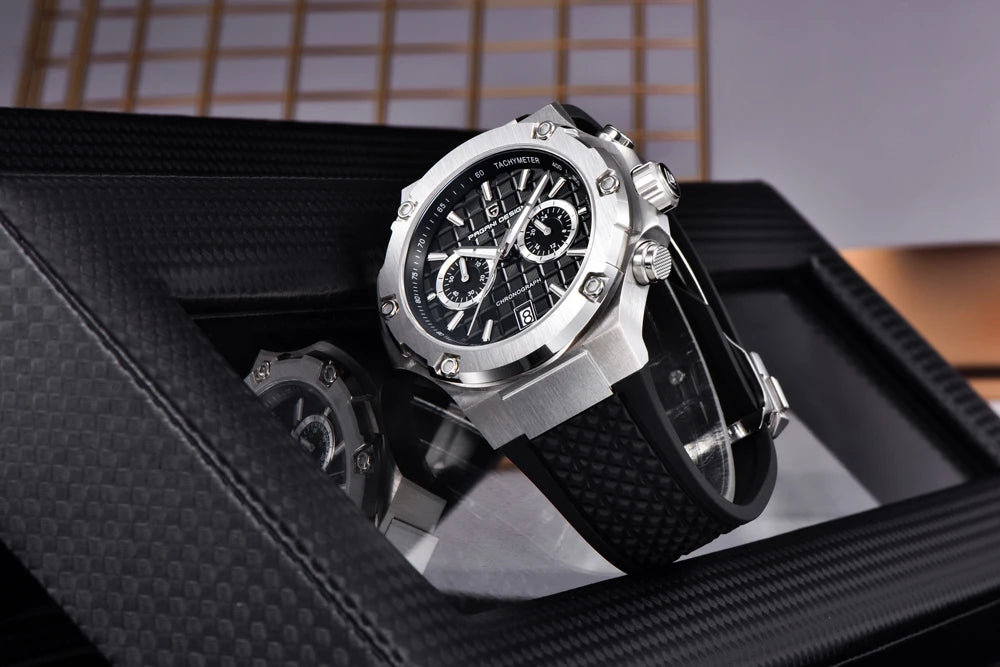 Relógios de quartzo para homem PAGANI DESIGN – Cronógrafo desportivo de luxo, estanque, com ponteiros luminescentes e vidro de safira com tratamento antirreflexo