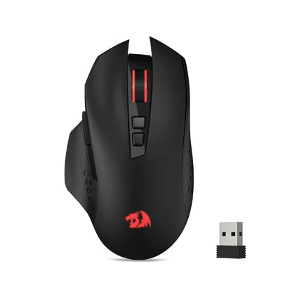 Redragon M656 Gainer Ασύρματο Gaming Ποντίκι, 4000 DPI 2.4Ghz Ασύρματο Ποντίκι Gamer με 5 Επίπεδα DPI, 7 Κουμπιά Macro, Κόκκινος Φωτισμός LED