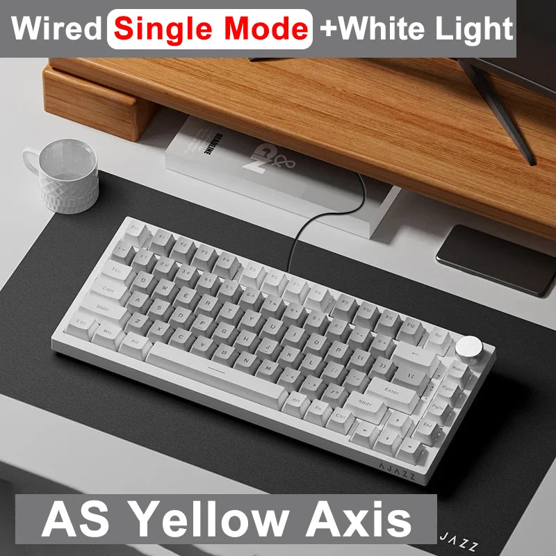 Ajazz AK820 /AK820PRO Gaming Mechanical Keyboard 82 Keys Wired Bluetooth 2.4GHz Wireless Gamer Keyboard Custom Gasket for Laptop