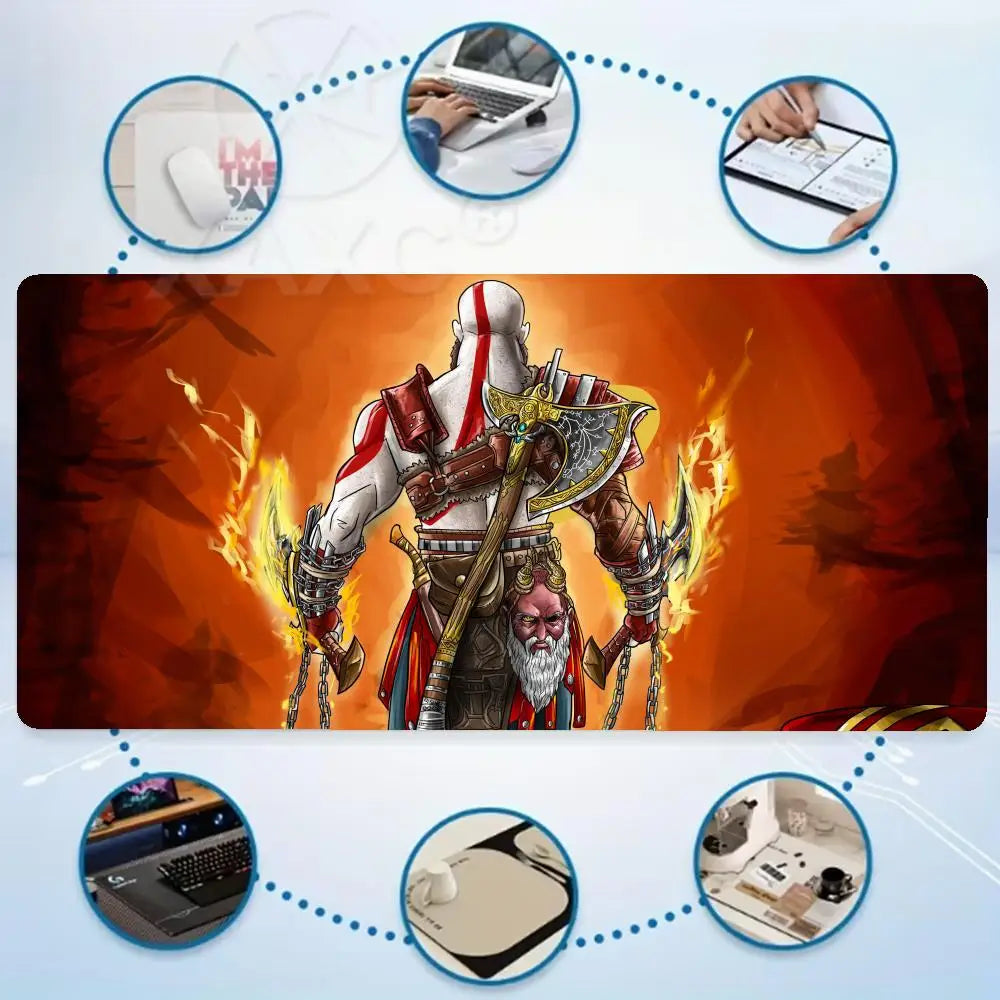 Mouse Pad God of War Xxl XAXCGaming Accessories Keyboard Computer Carpet Game Desk Mat Pc Large Gamer Cabinet Table Mats