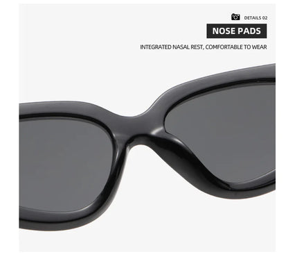 unique black white patchwork cat eye sunglasses for women new fashion small round gradient sun glasses ladies sexy Y2K shades