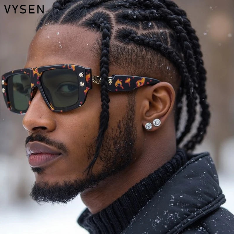 Polarized Steampunk Square Sunglasses Men 2026 Luxury Brand Punk Big Frame Driving Sun Glasses Fashion Eyewear For Male Shades