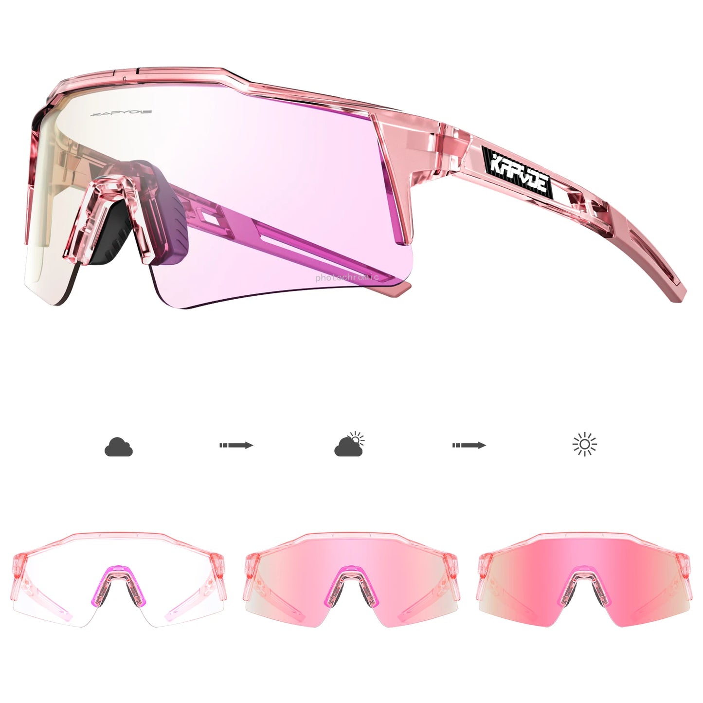 KAPVOE Photochromic Cycling Sunglasses for Men Glasses Fashion Mountain Bicycle Road Speed Cool Goggles Sports MTB Bike Eyewear
