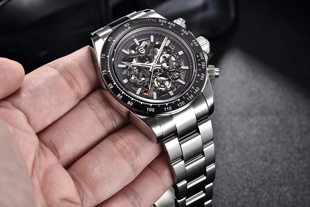 PAGANI DESIGN Men‘s Automatic Mechanical Watch Stainless Steel Waterproof Sport 10Bar Luxury Casual Watch for Men Reloj Hombre