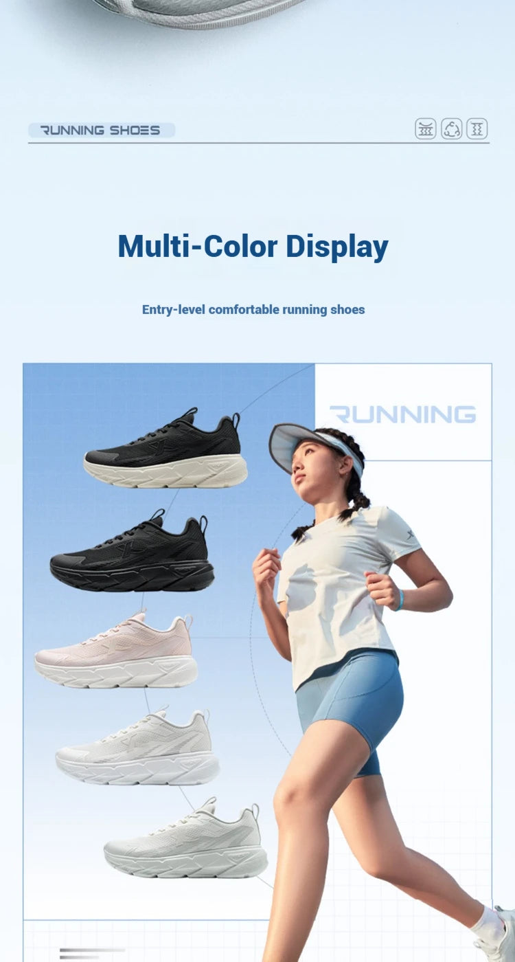Xtep Light Joy 2 Women's Running Shoes 2025 Spring Shock-absorbing Non-slip Wear-resistant Lightweight Sport shoe 875118110015