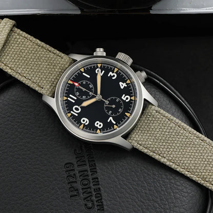 Militado VK61 VK67 Quartz Chronograph Watch 39mm 316L Stainless Steel Case 3 Dial Waterproof 100M  Multifunction Military Watch