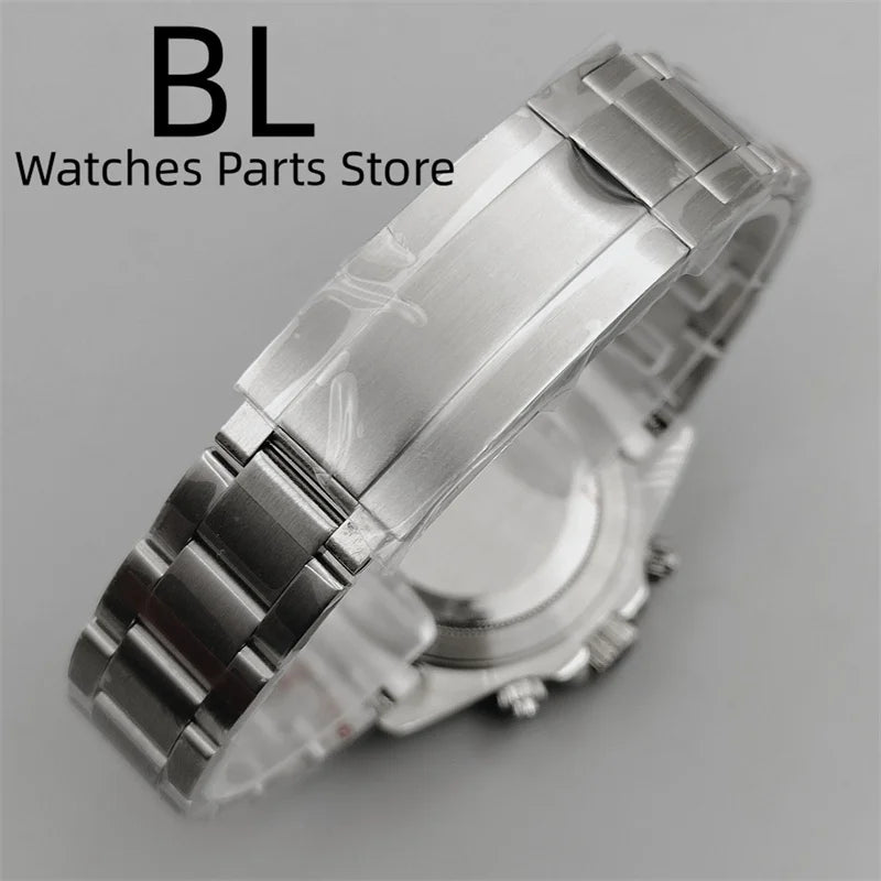 BLIGER 39mm VK63 Men's Quartz Chronograph Watch Ceramic Brown Insert Ice Blue Dial With C3 Luminous Sapphire Crystal Waterproof
