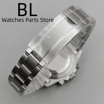 BLIGER 39mm VK63 Men's Quartz Chronograph Watch Ceramic Brown Insert Ice Blue Dial With C3 Luminous Sapphire Crystal Waterproof