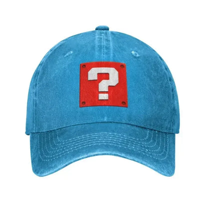 Custom Fashion Cartoom Game Question Block Baseball Cap Women Men Adjustable Unisex Cotton Dad Hat Performance Snapback Caps
