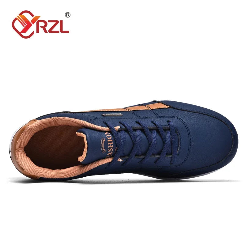 YRZL férfi cipő tavaszra és őszre, vízálló gyalogló sneaker, szabadidős férfi bőr sportcipő, csúszásmentes lábbeli, teniszcipő férfiaknak