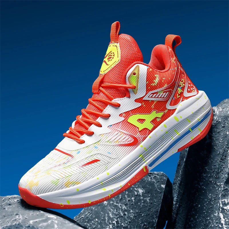 Chaussures de basket-ball pour hommes, respirantes, avec amorti, antidérapantes, résistantes à l'usure, chaussures de course, chaussures de sport pour entraînement en salle de sport, baskets de basket-ball pour hommes.