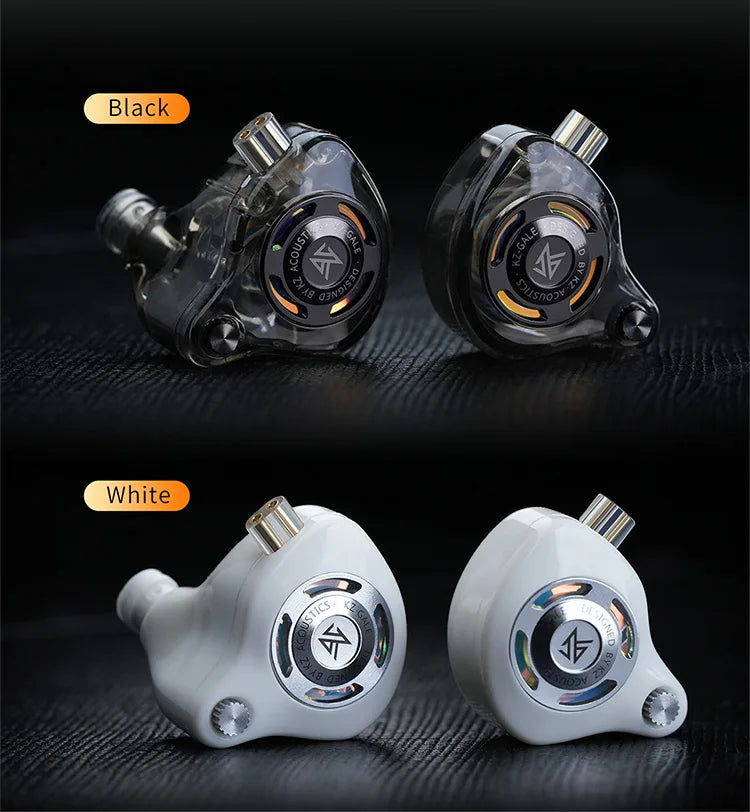 KZ Gale Gaming-IEM-Ohrhörer – HiFi-In-Ear-Monitor mit superlinearem Treiber und abnehmbarem, versilbertem 2-Pin-Kabel