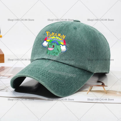 Children Baseball Cap Men Women Anime Figures Pokemoned Sun Hat New Adult Outdoor Sport Sunbonnet Retro Headgear Gift Hot Sales