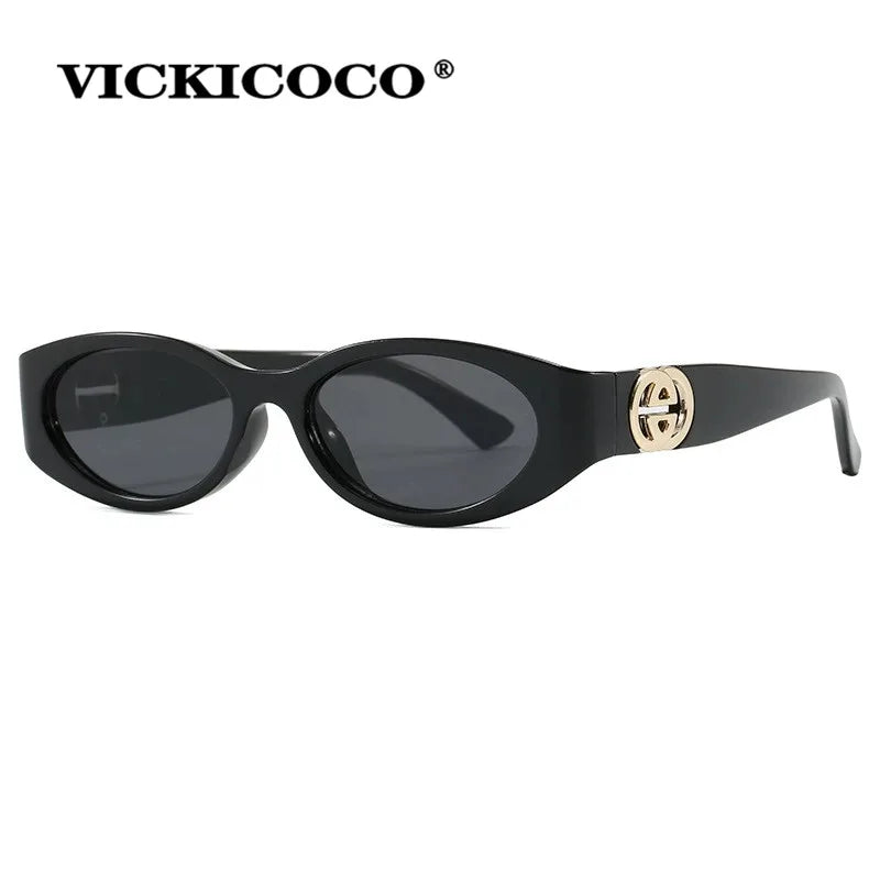 Stylish Small Oval Sunglasses For Women Trendy Design Decoration Fashion Sun Glasses Travelling Hiking Party Women's Shades