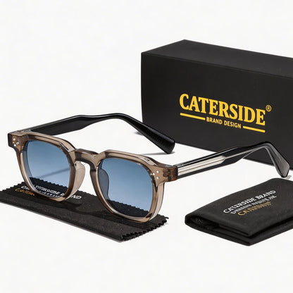 CATERSIDE New Vintage Men's Sunglasses High-Quality Square Sun Glasses Women's Outdoor Travel Beach Summer Fashion Glasses Uv400