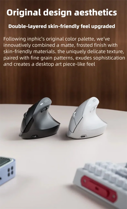 Inphic X9 PRO függőleges vezeték nélküli egér Type-C gyorstöltéssel, ergonomikus, halk irodai egér laptophoz, PC-hez, számítógéphez és gaminghez