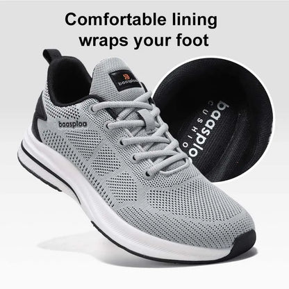 Baasploa Running Shoes Men's New Casual Lightweight Designer Mesh Sneakers Male Outdoor Breathable Lace-Up Sports Walking Shoes