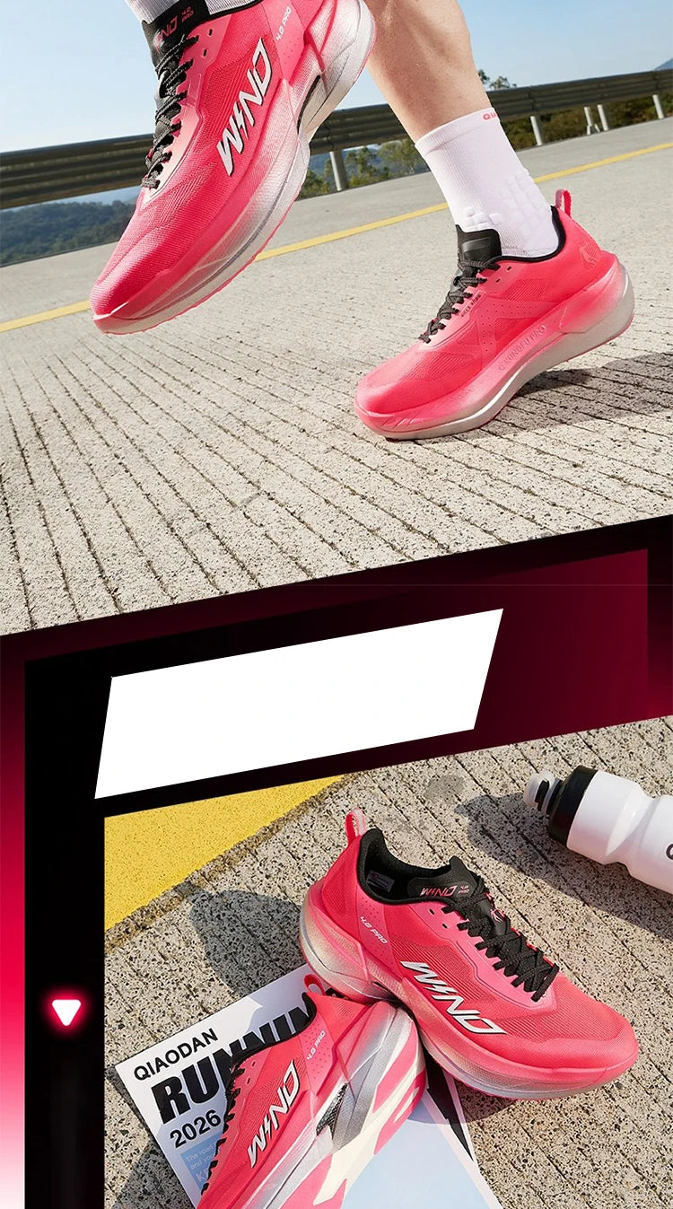 QIAODAN WIND 4PRO Carbon Plate Marathon Shoes for Men, Professional Racing Sneakers 2026, Breathable Running Sports Shoes QDB023262291