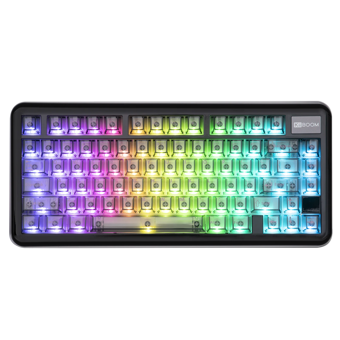 KiiBOOM Phantom81 Lite QMK/VIA 75% Hot-Swap Gasket Wired/BT/2.4GHz Wireless Mechanical Keyboard ABS Case+UV Tech RGB Backlights