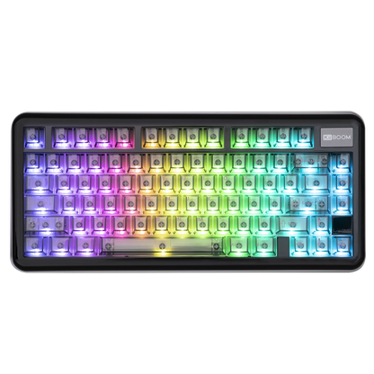 KiiBOOM Phantom81 Lite QMK/VIA 75% Hot-Swap Gasket Wired/BT/2.4GHz Wireless Mechanical Keyboard ABS Case+UV Tech RGB Backlights
