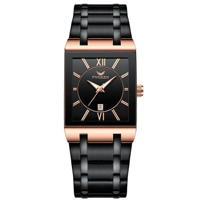 Montre-bracelet de luxe BINBOND à quartz précis pour homme, lumineuse, étanche, date automatique, en acier inoxydable durable, style décontracté.