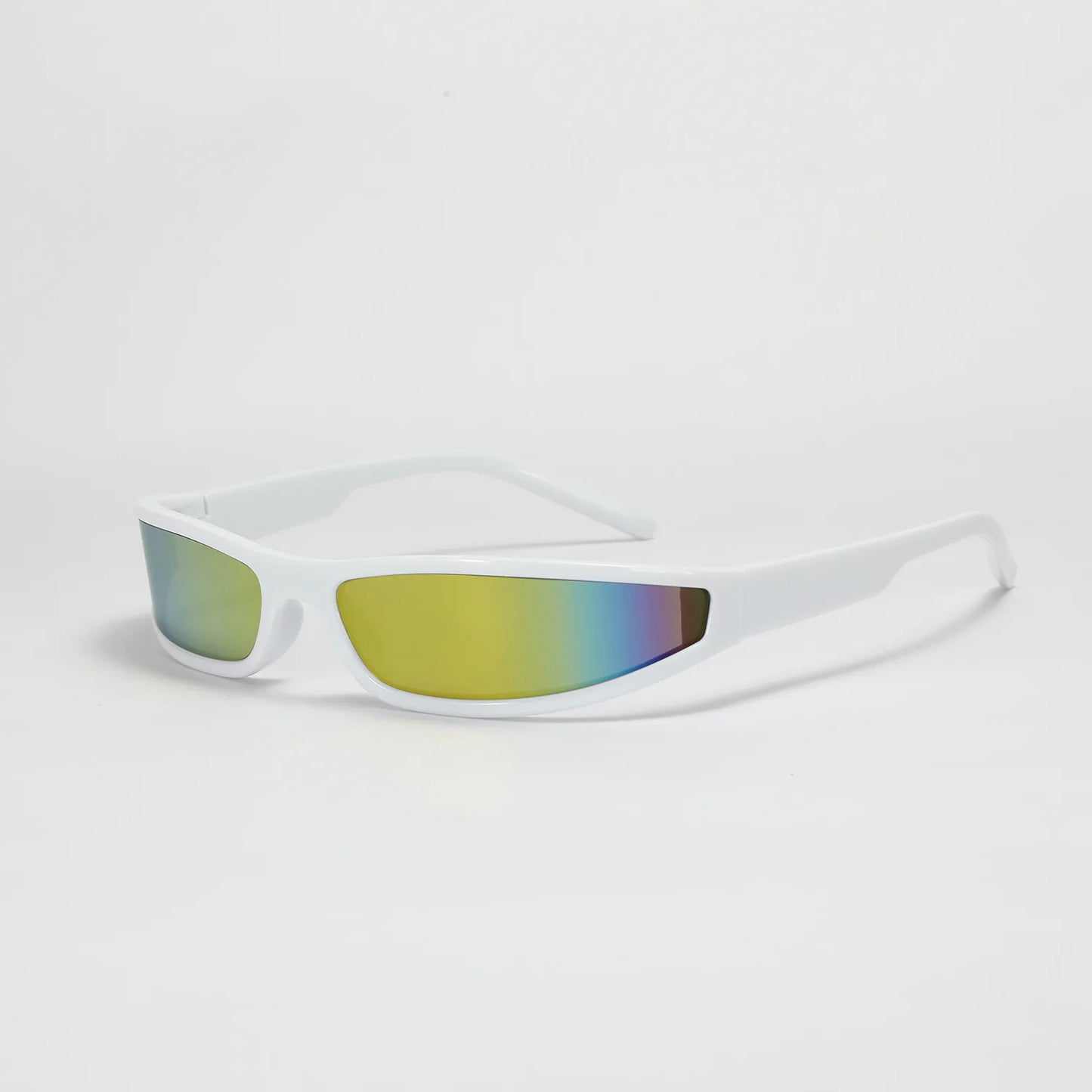 Y2k Futuristic Sunglasses Women Men Vintage Small Rectangle Frame Wrap Around Sun Glasses Punk Cool Mirror Eyewear Sports Shades