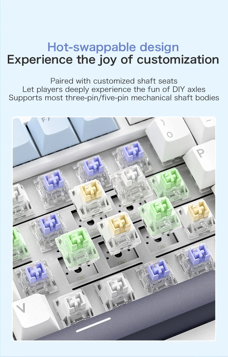 F75 Mechanical Keyboard FREEWOLF * AULA F75 Bluetooth Three-mode Keyboard,Dedicated for Gaming and Office Use