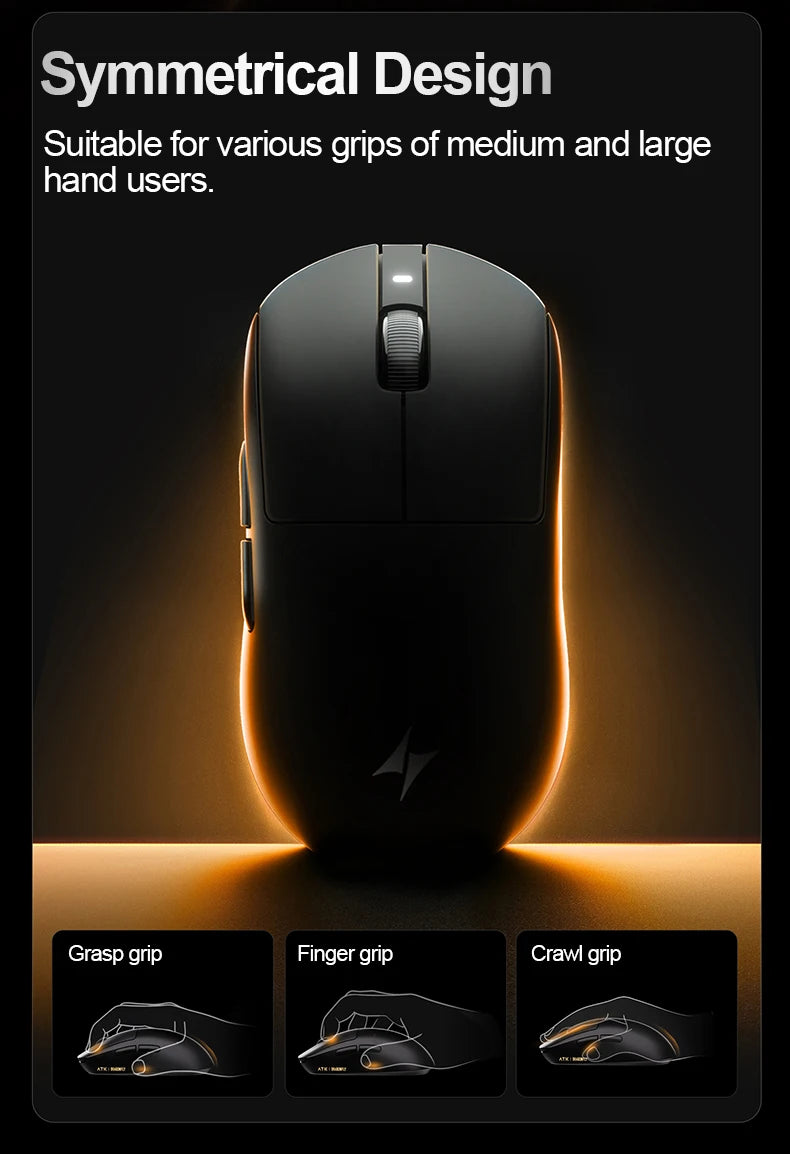 ATK Dragonfly A9 Wireless Gaming Mouse NearLink Tri-Mode Dual 8K Ultra-Lightweight Ergonomic Esports Mouse