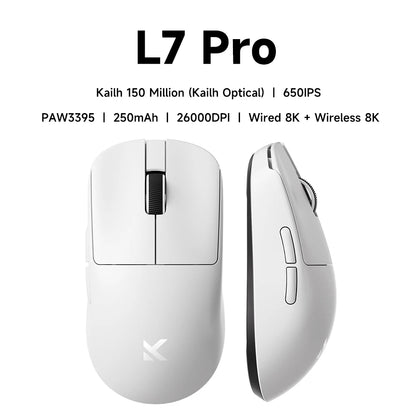 MCHOSE L7 Wireless Gaming Mouse L7 Ultra PAW3395 26K Sensor Dual 8K Polling 39g Ultra-Lightweight2.4GHz RF/BT/Wired Tri-Mode