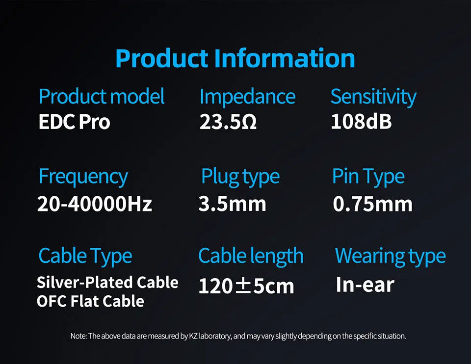 KZ EDC Pro Wired In-Ear Earphones with Large Dynamic Drivers, HiFi Monitor Bass Earphones, Detachable Cable, Noise Isolating Wired Headphones with Microphone