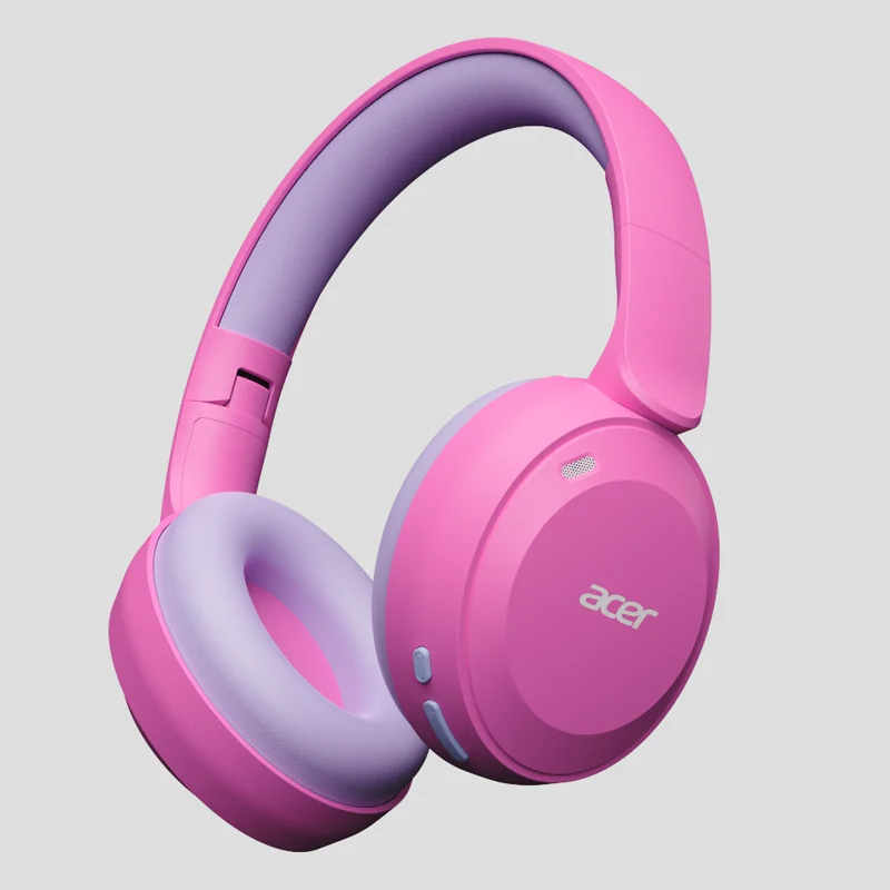 Acer Kids – écouteurs Bluetooth 6.0, limiteur de volume 85/94dB, écouteurs supra-auriculaires sans fil pliables pour IPad, temps de lecture de 60 heures pour les voyages