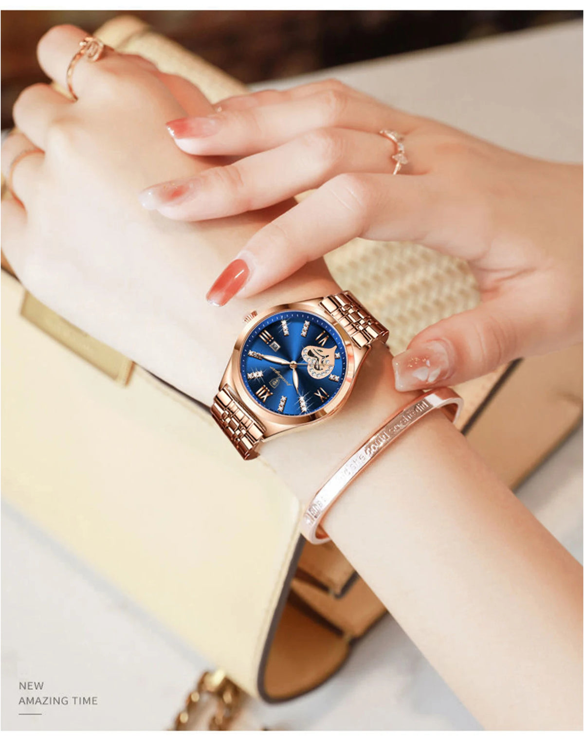 POEDAGAR Top Luxury Woman Watches Waterproof Luminous Date Stainless Steel Women's Quartz Wristwatch Elegant Dress Ladies Watch