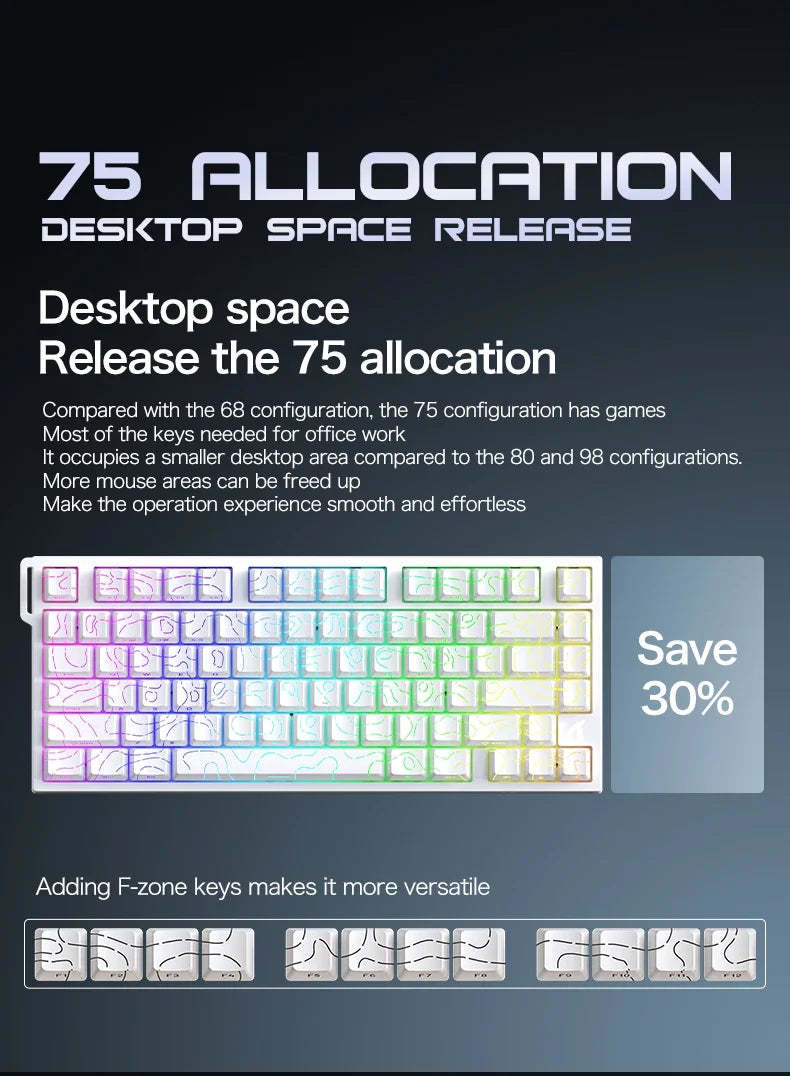 ATTACK SHARK R82 HE kabelgebundene magnetische 75%-Gaming-Tastatur mit RGB, 8000Hz, Rapid Trigger und 0.005mm Auslösung