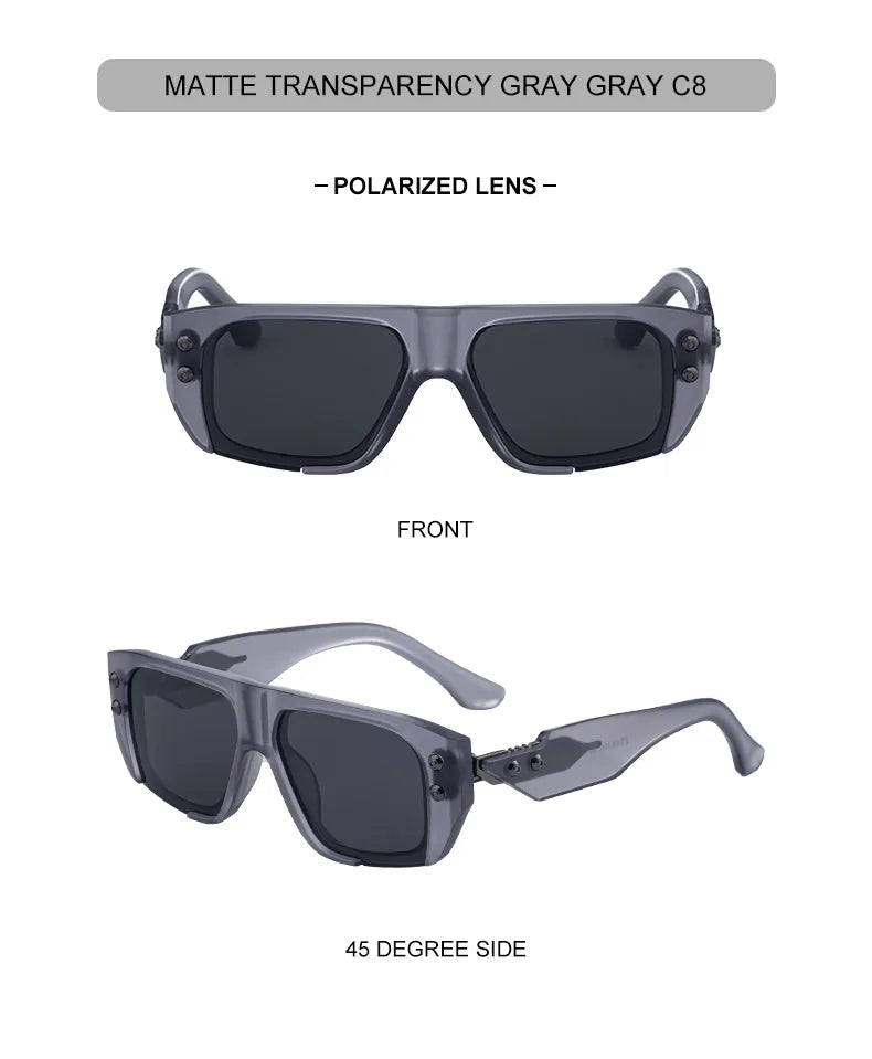 Polarized Steampunk Square Sunglasses Men 2026 Luxury Brand Punk Big Frame Driving Sun Glasses Fashion Eyewear For Male Shades