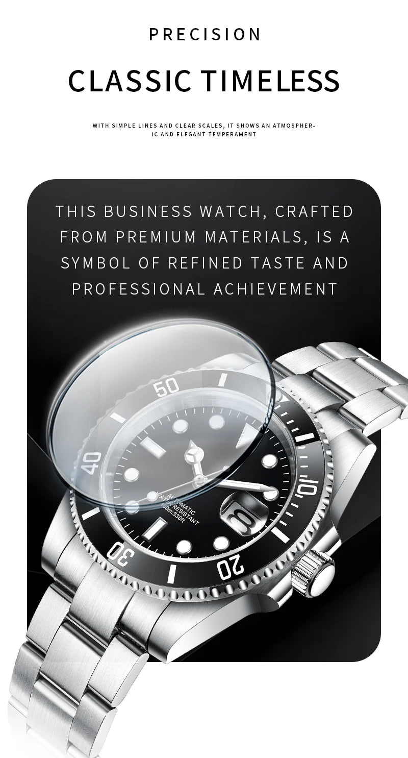 Customized Logo Men's Mechanical Automatic Wristwatch NH35 Movement 40mm Dial 100M Waterproof Sapphire Glass DIY Corgeut