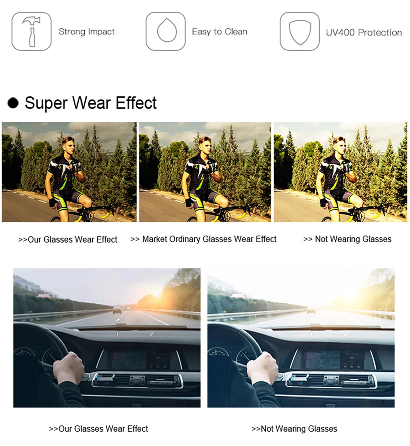 3-PACK Trendy Outdoor Tactics Sports Sunglasses Men and Women Cycling Glasses Driving Camping Travel Colorful Goggles