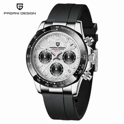 PAGANI DESIGN 1664 Luxury Automatic Mechanical Men's Watch VK63 movement AR Sapphire Crystal Rubber 100m Waterproof Men's Watch