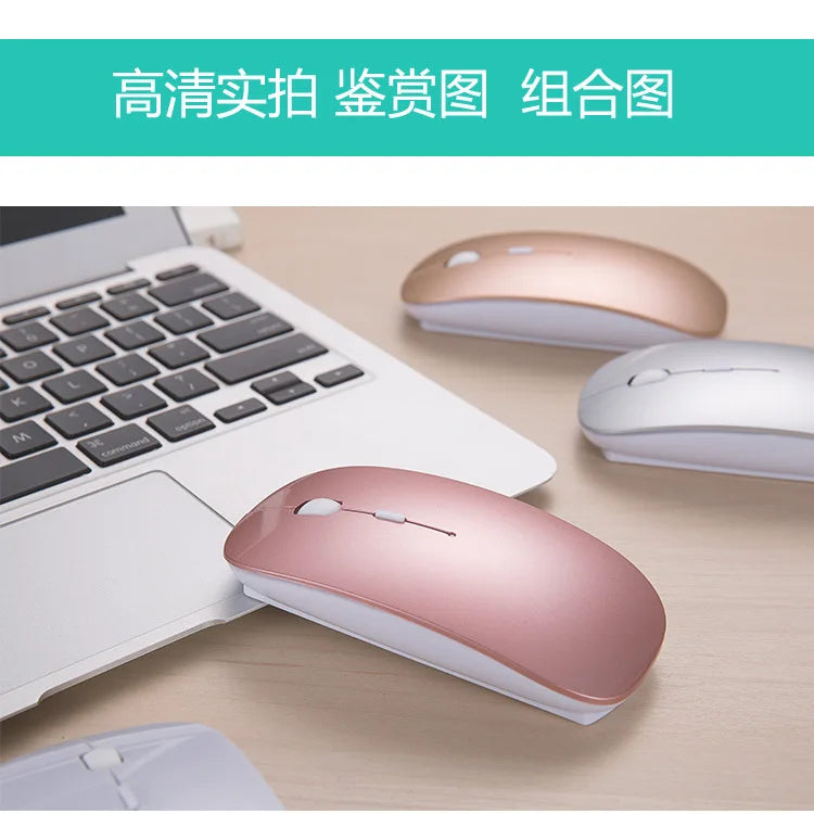 New Charging Type-c Wireless Mouse +USB Dual Receiver Mute Ergonomic Design 1000/1200/1600 Three-speed DPI
