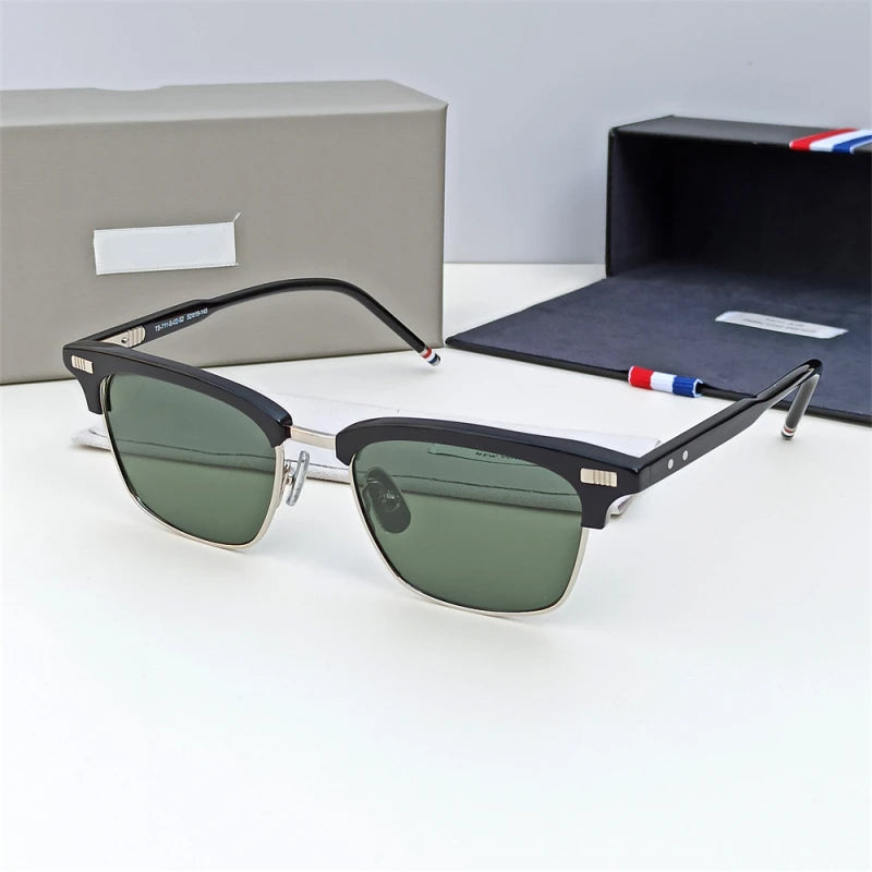 Brand Design Design Men's Polarized Sunglasses Alloy Acetate Square UV400 Sunglass for Women Outdoor Driving Eyewear Shade TB711
