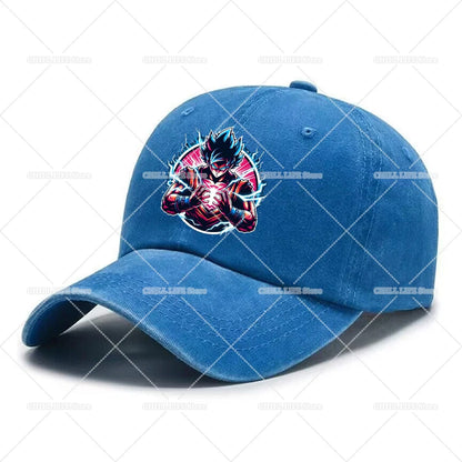Anime Dragons Ball Men Washed Baseball Cap Son Goku Adults Retro Peaked Cap Outdoor Sport Hip-hop Dad Hat Unisex Mesh Sunhat