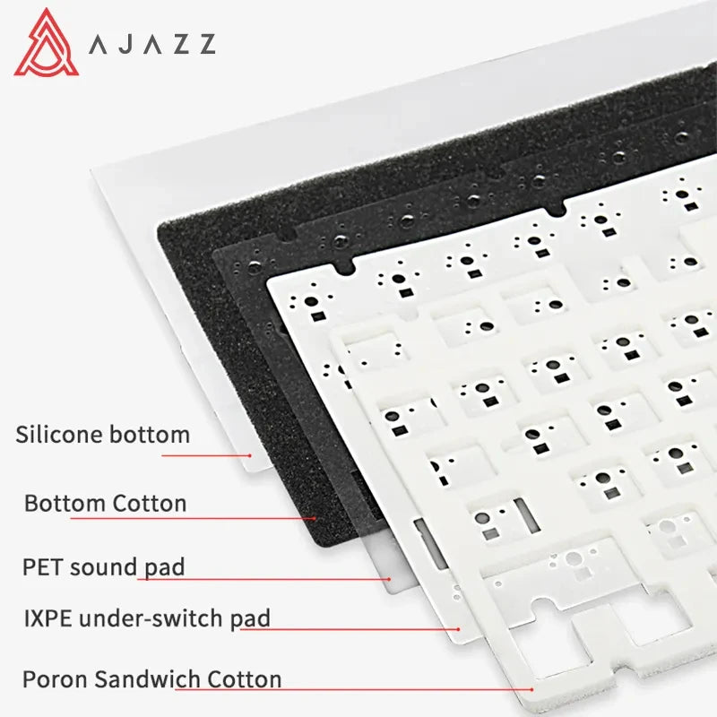 Ajazz AK820 /AK820PRO Gaming Mechanical Keyboard 82 Keys Wired Bluetooth 2.4GHz Wireless Gamer Keyboard Custom Gasket for Laptop