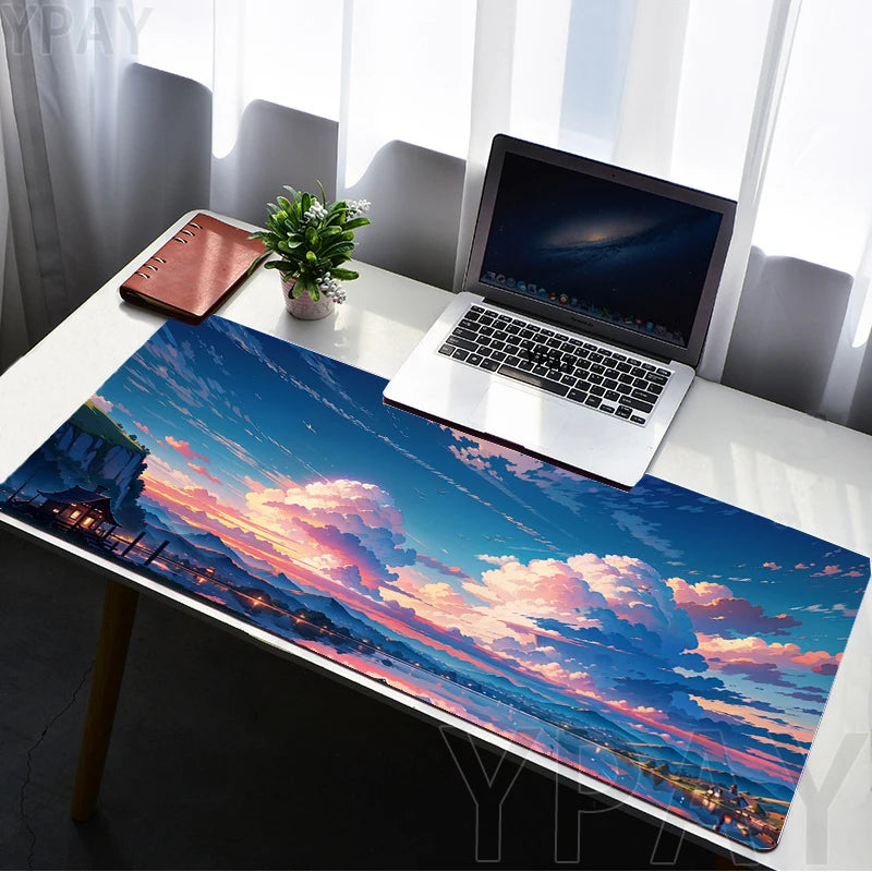 Musemåtter med himmel- og landskabsmotiv Bordunderlag Musemåtte til computeren Firma-skrivebordsunderlag Æstetiske store musemåtter til gamere Kontormusemåtte 100 x 50 cm